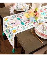 Design Imports Easter Folk Garden Embellished Table Runner, 14 x 72"