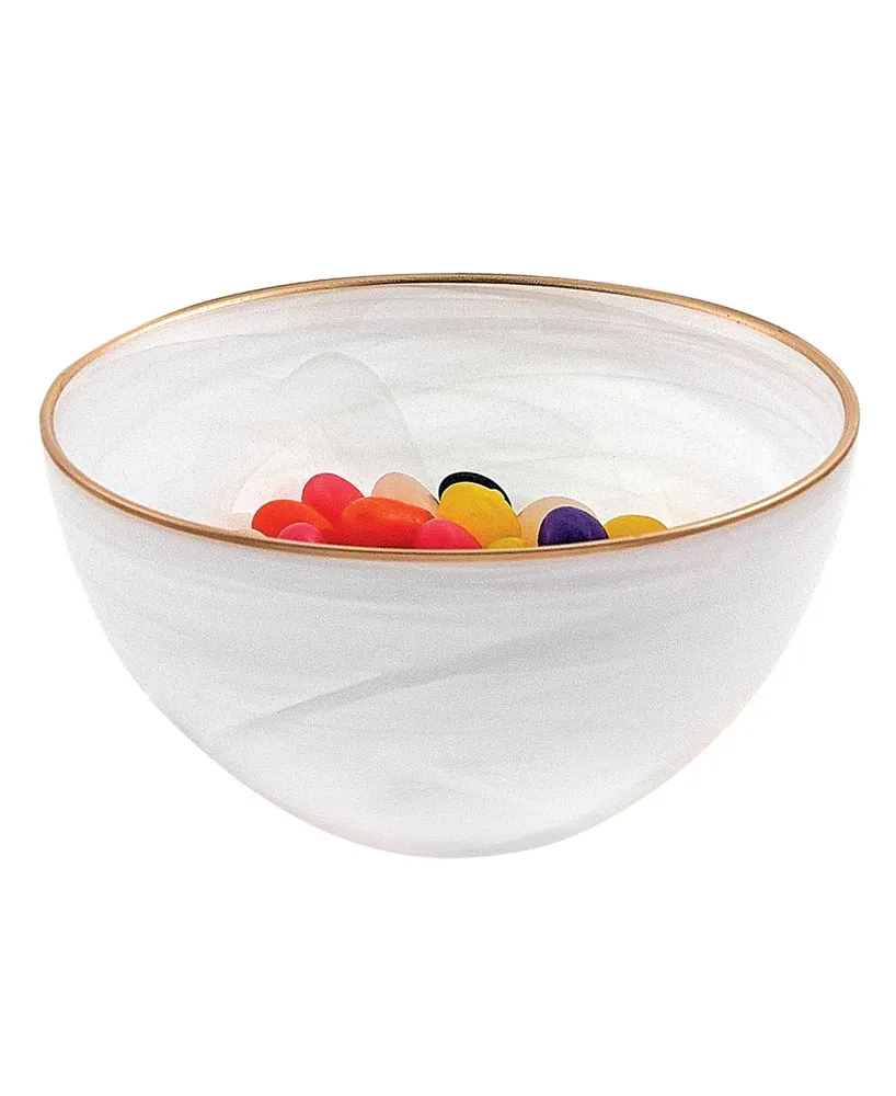 Badash Crystal Alabaster 6" Glass Bowl with Rim