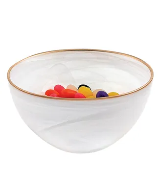 Badash Crystal Alabaster 6" Glass Bowl with Rim