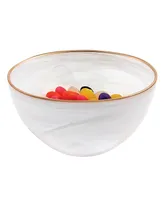 Badash Crystal Alabaster 6" Glass Bowl with Rim