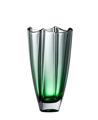 Galway Crystal Emerald Dune 10" Square Vase