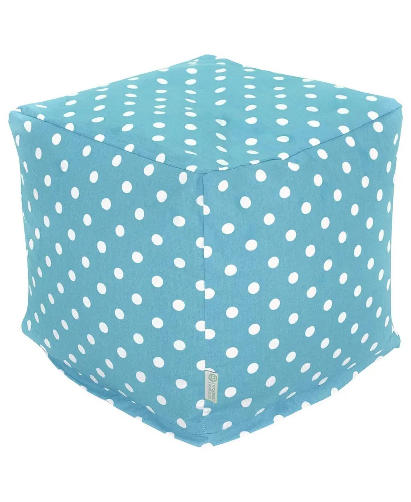 Majestic Home Goods Polka Dot Ottoman Pouf Cube 17" x