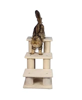Armarkat 3 Step Real Wood Cat Step Stairs Ramp, 25" Height Dogs Climber And Kitten Steps B3001