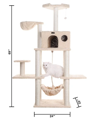 Armarkat Mult -Level Real Wood Cat Tree Hammock Bed, Climbing Center for Cats and Kittens A6901