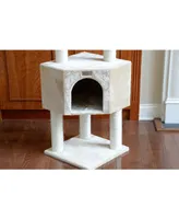 Armarkat GleePet GP78480321 48-Inch Real Wood Cat Tree in Beige with Perch and Playhouse