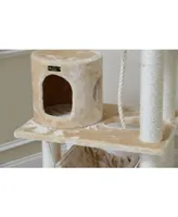 Armarkat 62" Real Wood Cat Tree & Hammock With Scratch Posts