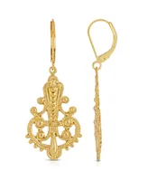 2028 Filigree Euro Wire Drop Earring - Gold