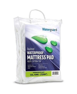 Waterguard Waterproof Quilted Mattress Pad Protector – White