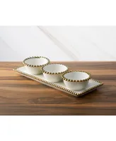 Classic Touch Bowl with Beaded Design Relish Dish