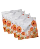 Ambesonne Poppy Set of 4 Napkins, 12" x 12"