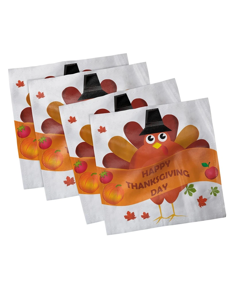 Ambesonne Turkey Set of 4 Napkins, 12" x 12"
