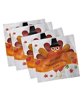 Ambesonne Turkey Set of 4 Napkins, 12" x 12"
