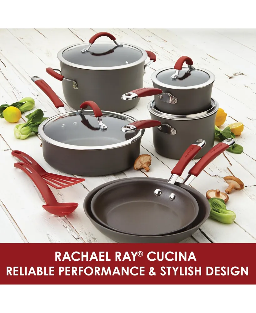 Rachael Ray Cucina Hard-Anodized 11" Deep Square Grill Pan