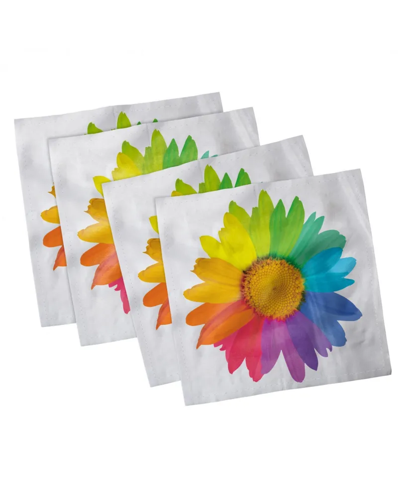 Ambesonne Flower Set of 4 Napkins