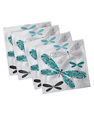 Ambesonne Dragonfly Set of 4 Napkins, 18" x 18"