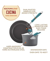 Rachael Ray Cucina Hard-Anodized 14" Skillet with Helper Handle, Agave Blue