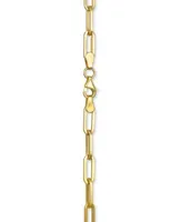 Italian Gold Medium Paperclip Link Chain Necklaces In 14k Gold