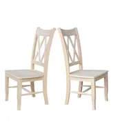 International Concepts Double X-Back Chairs, Set of 2
