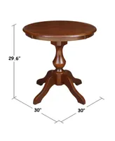 International Concepts 30" Round Top Pedestal Table