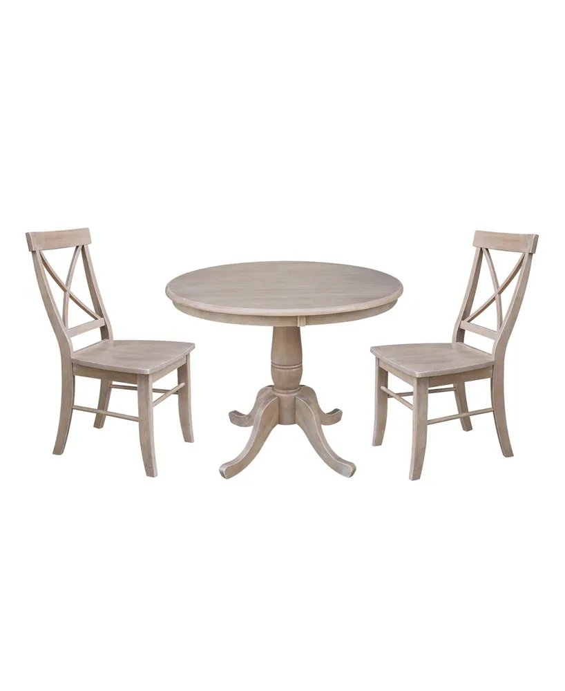 International Concepts 36" Round Top Pedestal Table with 2 Chairs