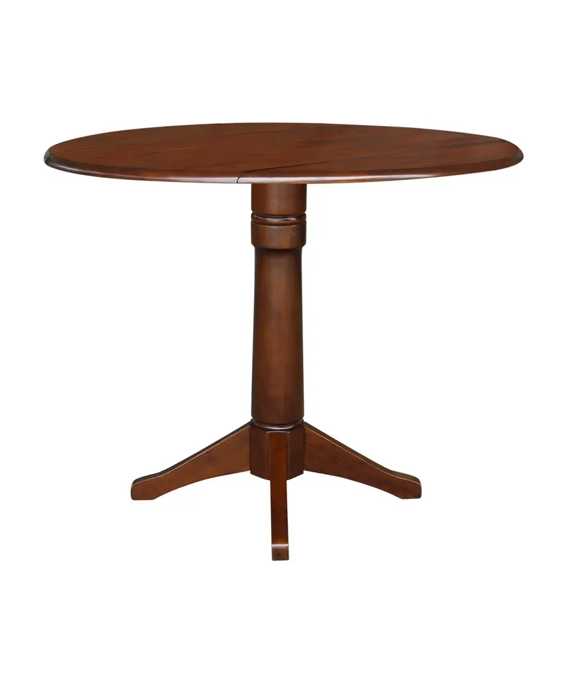 International Concepts 42" Round Dual Drop Leaf Pedestal Table