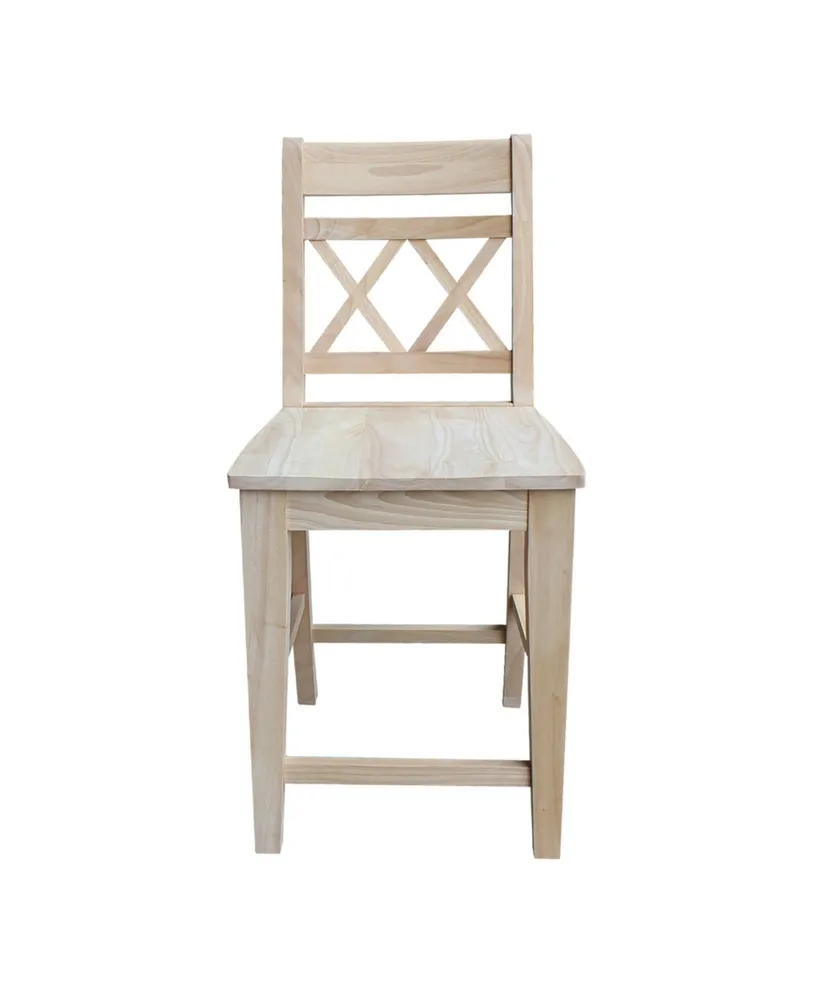 International Concepts Canyon Collection Counter Height Double X-Back Stool