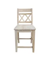 International Concepts Canyon Collection Counter Height Double X-Back Stool