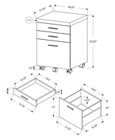 Monarch Specialties Filing Cabinet - 3 Drawer On Castors