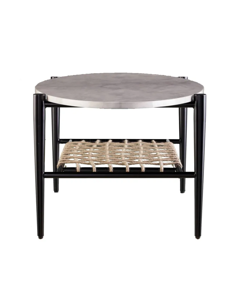 Southern Enterprises Relckin Faux Marble Cocktail Table