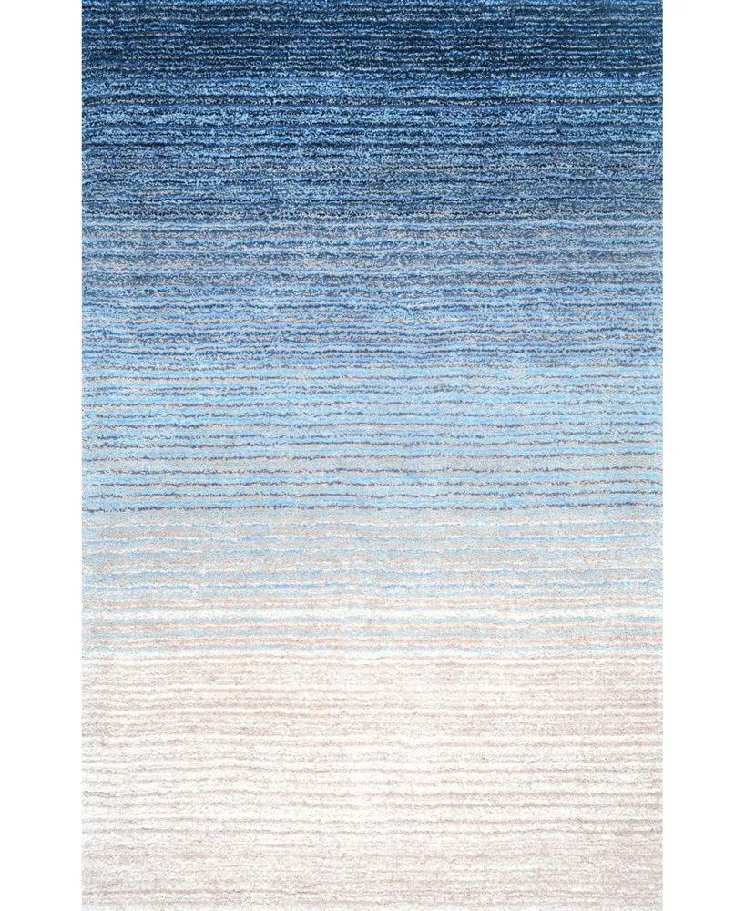 nuLoom Zoomy Ombre Striped Emily Blue 5' x 8' Area Rug