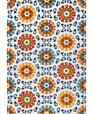 nuLoom Claudia Transitional Aurora Multi 5' x 8' Outdoor Area Rug