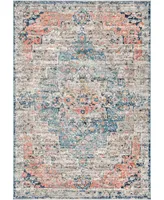 nuLoom Delicate Celeste Persian Vintage-Inspired Multi 6'7" x 9' Area Rug