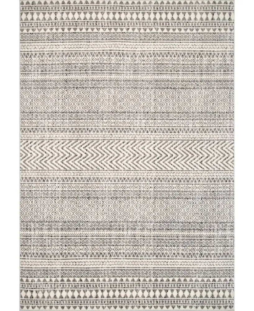 nuLoom Creek Striped Antonella Gray 5' x 8' Area Rug