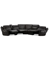 Lenardo 6-Pc. Leather Sectional with Power Recliners and Console