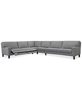Closeout! Sandrew 4-Pc. Fabric Sectional with 2 Power Foot Rests, Created for Macy's