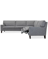 Closeout! Sandrew -Pc. Fabric Sectional with 2 Power Foot Rests