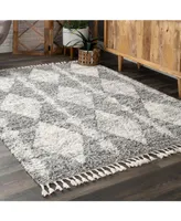 nuLoom Ellis Selah Diamond Gray 7'10" x 11' Area Rug