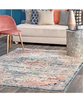 nuLoom Delicate Celeste Persian Vintage-Inspired Multi 6'7" x 9' Area Rug