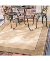 nuLoom Dawn Gris Border Beige 7'6" x 10'9" Outdoor Area Rug