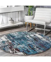 nuLoom Carnival Abstract Haydee Blue 4' x 6' Area Rug