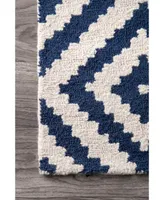 nuLoom Harmony Contemporary Kellee Navy 8'6" x 11'6" Area Rug