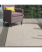 nuLoom Dawn Gris Border Gray 3'9" x 5'5" Outdoor Area Rug