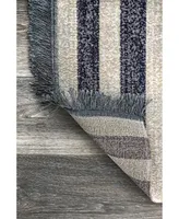 nuLoom Simone Roberge Diamonds Blue 6'7" x 9' Outdoor Area Rug