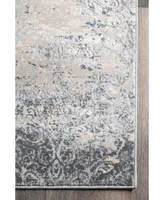 nuLoom Terra Twilight Tribal Distressed Silver 5' x 8' Area Rug