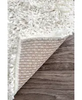 nuLoom Easy Shag Marleen Plush White 3'2" x 5' Area Rug