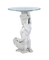 Design Toscano Thai Teppanom Beautiful Being Glass -Topped Asian Decor Table - Off