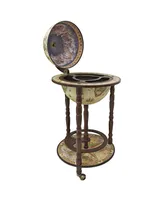 Design Toscano Sixteenth Century Crema Durata Replica Globe Bar Cabinet