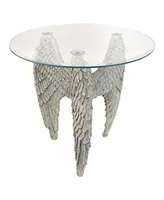 Design Toscano Angel Wings at our Feet Glass-Topped Sculptural Table - Off