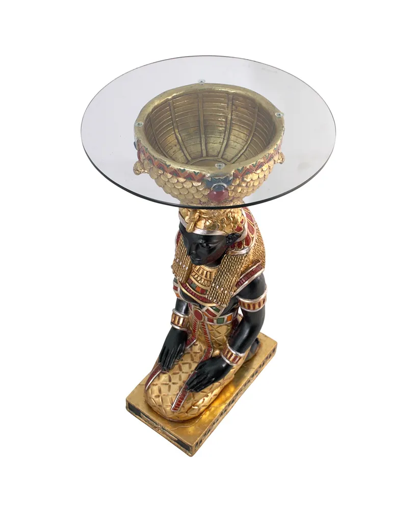 Design Toscano the Egyptian Goddess Eset Glass-Topped Table