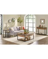 Alaterre Furniture Claremont Rustic Wood Nesting End Tables Set